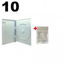 10 SLIM Solid White Color Single DVD Cases 7MM & 100 OPP Bags