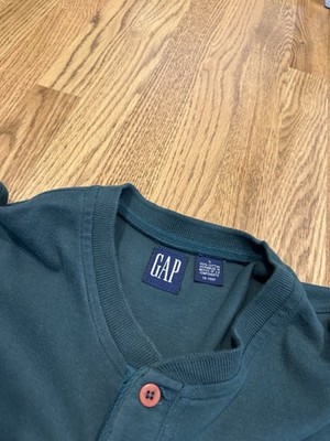 トップス 90s OLD GAP Henley Neck Tee vintage Vintage Gap Shirt Mens Large Striped Henley Short Sleeve 90s