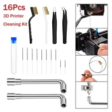 16Pcs 3D Printer Cleaning Tool Kit Tweezers Brush Wrench Needle Maintenance Kit