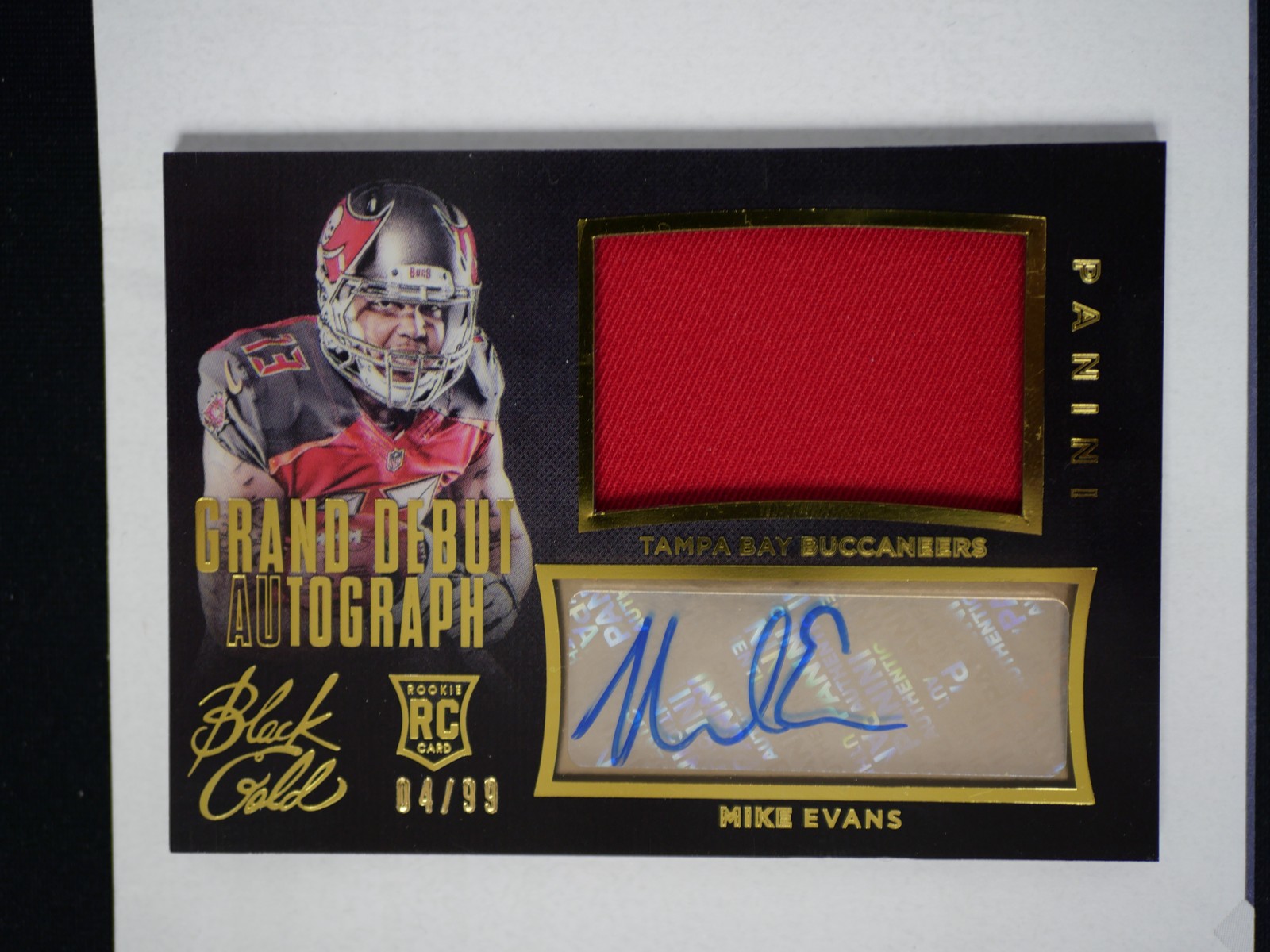Mike Evans Panini Black Gold Grand Debut Autograph Jersey #GDME Base