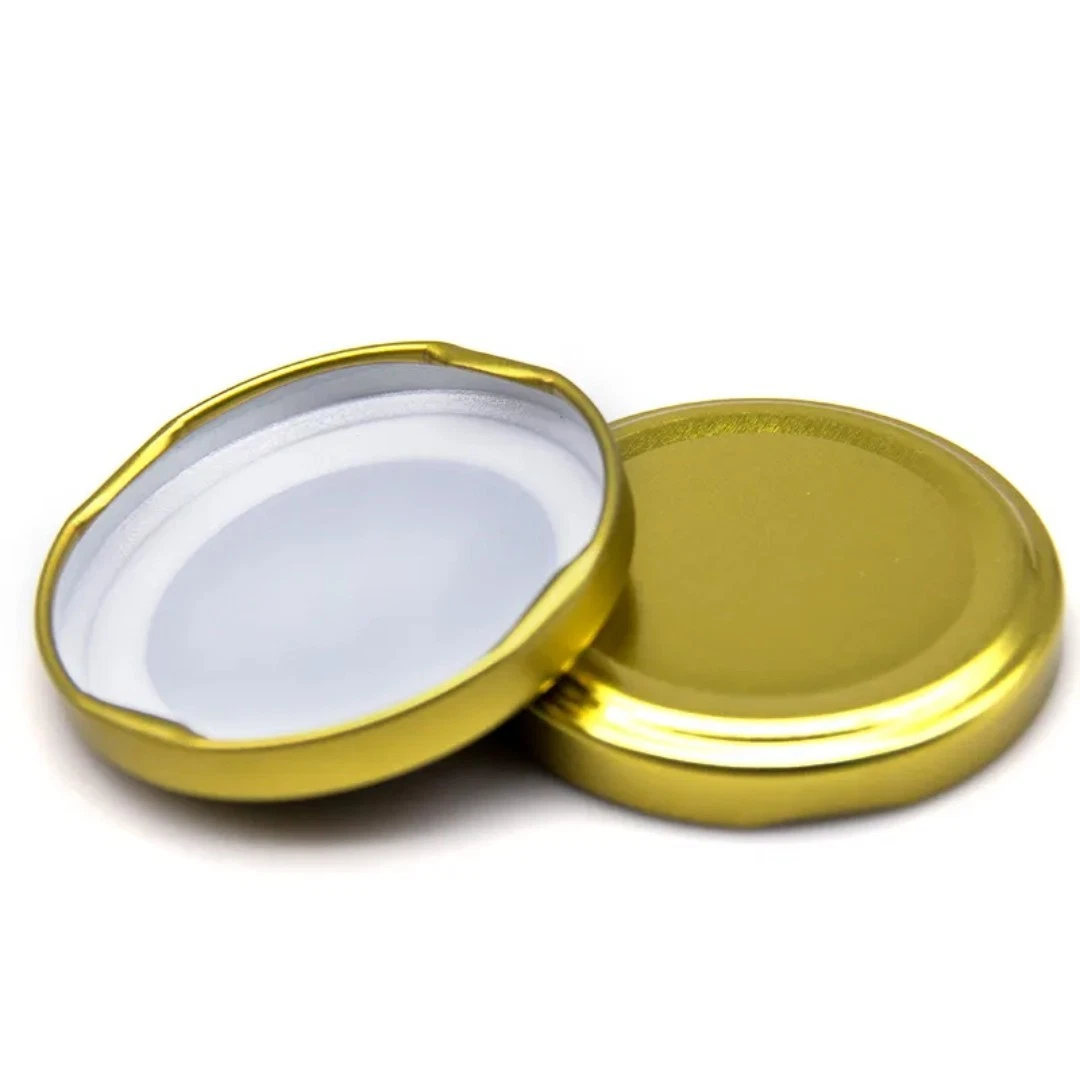 100 x 48mm Gold Glass Bottle Jars Twist-Off Lids