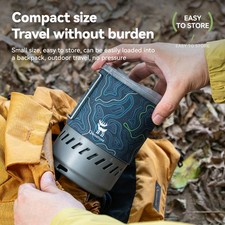 Qunature 600ml Pot Stove Set Backpacking Titanium Cooking Set 1700W Gas Outdoor 