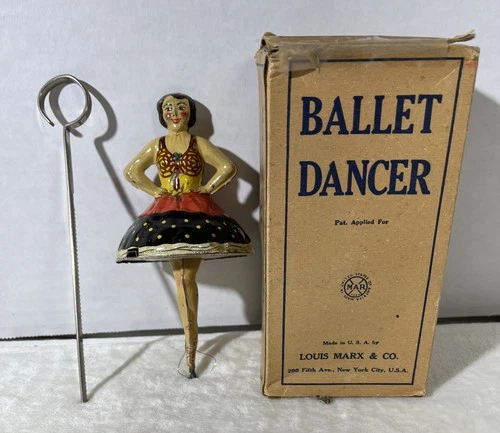 Louis Marx Ballet Dancer Tin With Original Box Litho 1930's