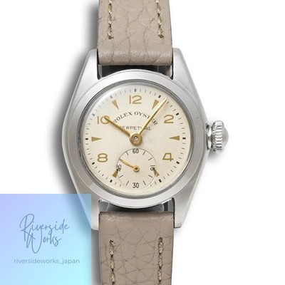 Antike Damenuhr ROLEX Oyster Perpetual Bubbleback Ref.3869 Silber 1942