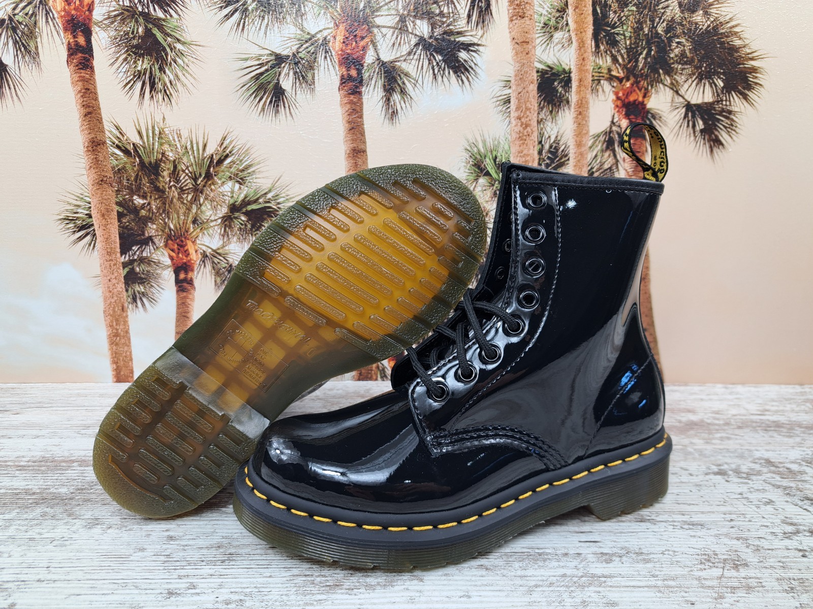 Dr. Doc Martens 1460 Combat Boots Black Patent Leather Women's Size 6 NEW thumbnail 7