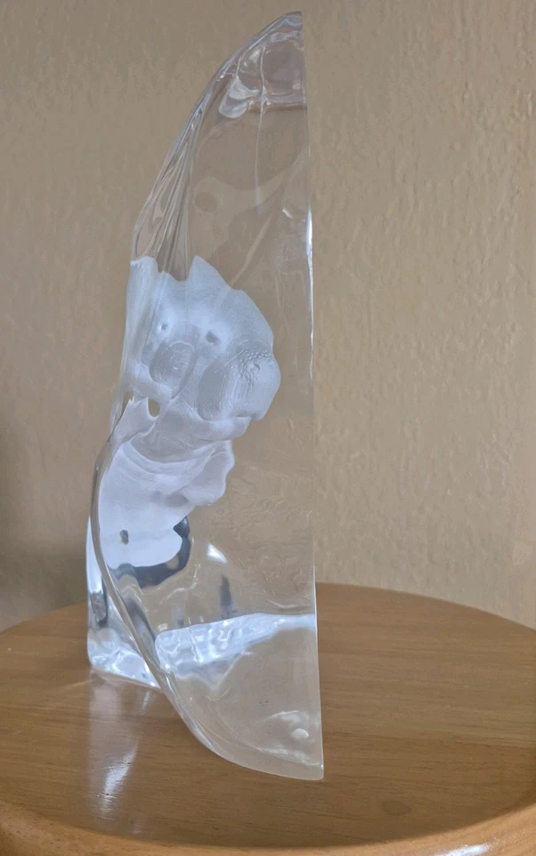 Escultura Wyland Manatee Visit Lucite edición limitada número 138/2000 Foto 4 de 4