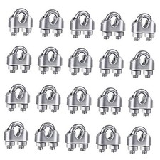 20PCS 3/16 Inches M5 Stainless Steel Wire Rope Cable Clip Clamp M5-20pcs