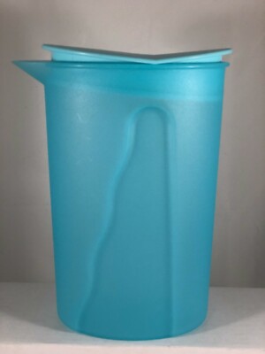 Blue Tupperware 1L Pitcher With Rocker Lid 3216B-1 and 3217B-2