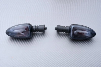 Paire de Clignotants Avant Fumés Noirs Droit et Gauche Pour BMW S1000RR 2009-14 - Photo 1/4