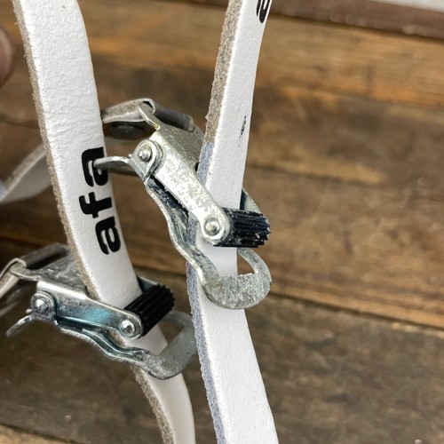 Vintage Lapize Toe Clips AFA White Straps NOS Pedal 80s 70s Race Eroica Bike - Picture 11 of 16