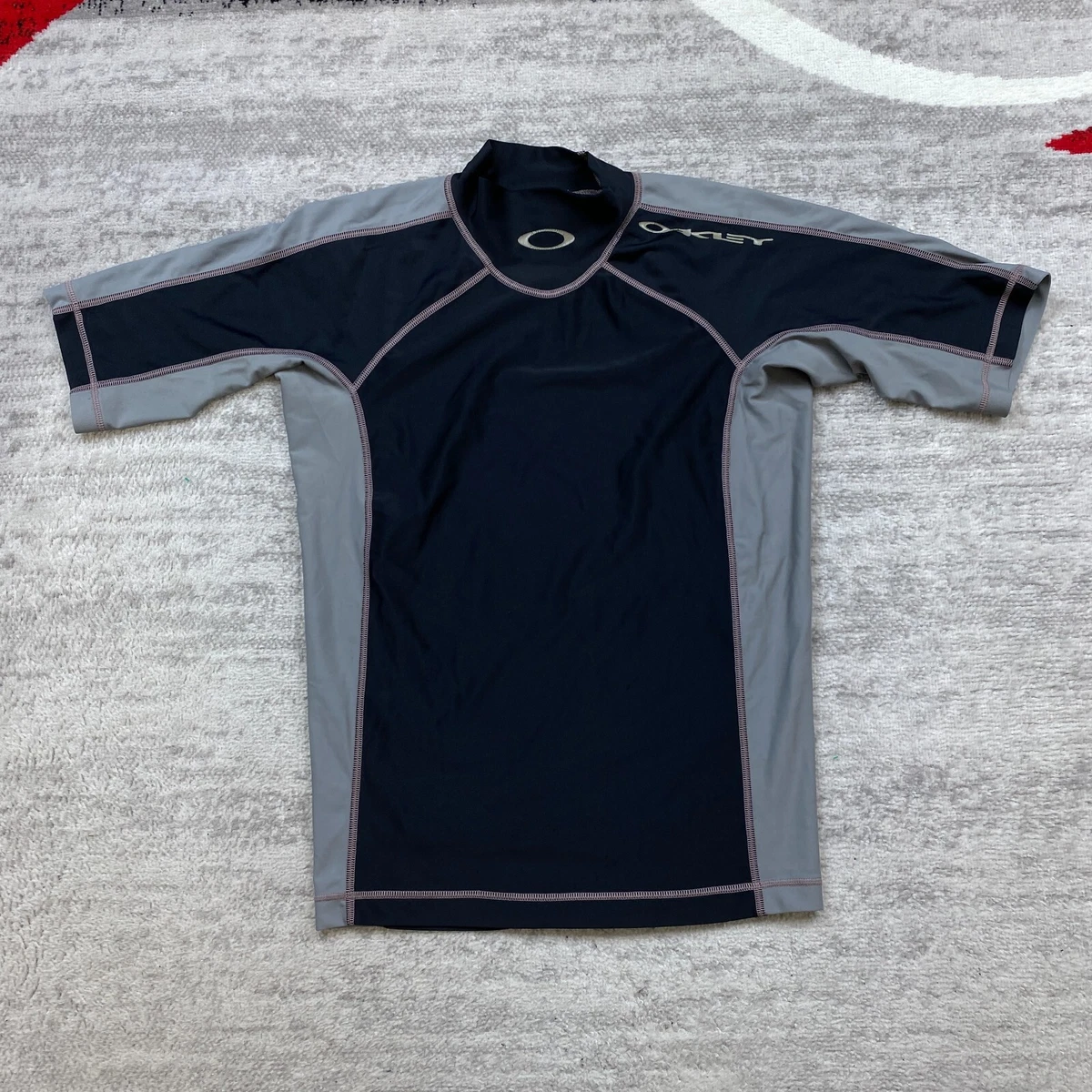 Oakley Software Compression Shirt Large Black Gray Stretch 