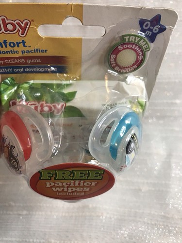 New 3–pack Nuby Comfort Orthodontic Pacifiers Baby 0-6M Boys Pacifier Wipes - Imagen 10 de 11