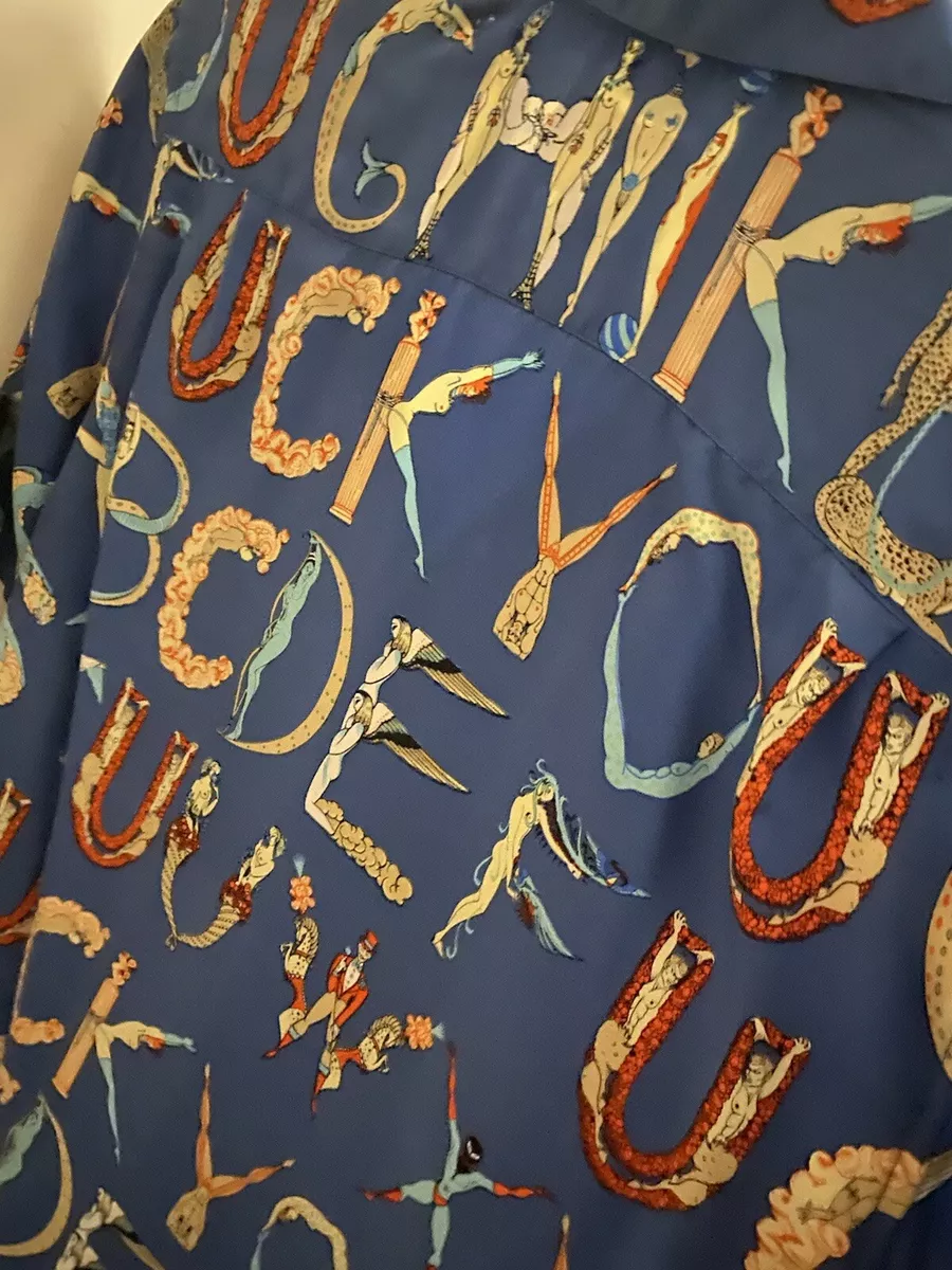 Supreme Alphabet Silk S/s Shirt short Sleeve M Blue Ss18 Foulard