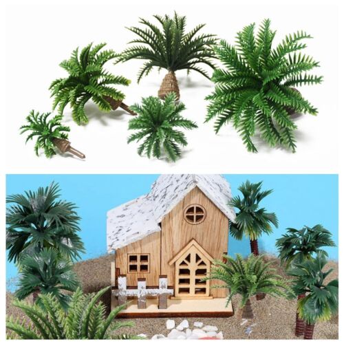 Layout Plastic Tree Micro Landscape Mini Cocoa Palm Model Coconut Tree Model - Picture 1 of 16
