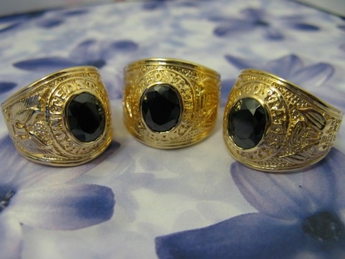 Chevalière Dolly-Bijoux Onyx 10x7mm - Plaqué Or 18K Laminé 5 Microns, Taille 52