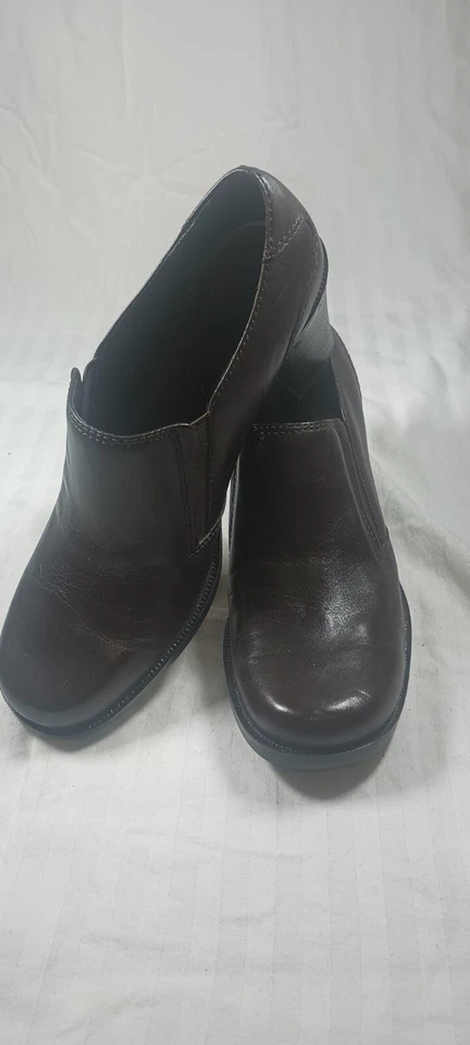 Mocasines Bass GALAXY Vintage Años 90 Bloque Tacón Grueso Cuero Marrón Talla 7 Foto 3 de 4