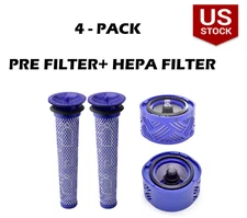 4x Pre/Post Motor Filters For Dyson V6 Total Clean HEPA Stick Vacuum Cleaner
