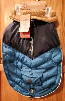 NWT Arcadia Trail Ultra Adjustable Blue/Teal Insulated Coat w/waste Bag XLarge