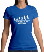 Born To Play Baseball - Womens T-Shirt - Base Ball Player Fan Love Bat