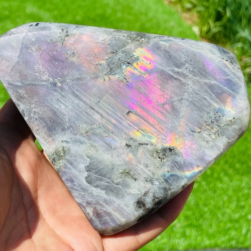 Precioso cristal de cuarzo labradorita púrpura natural 794 g muestra curación - Imagen 11 de 15