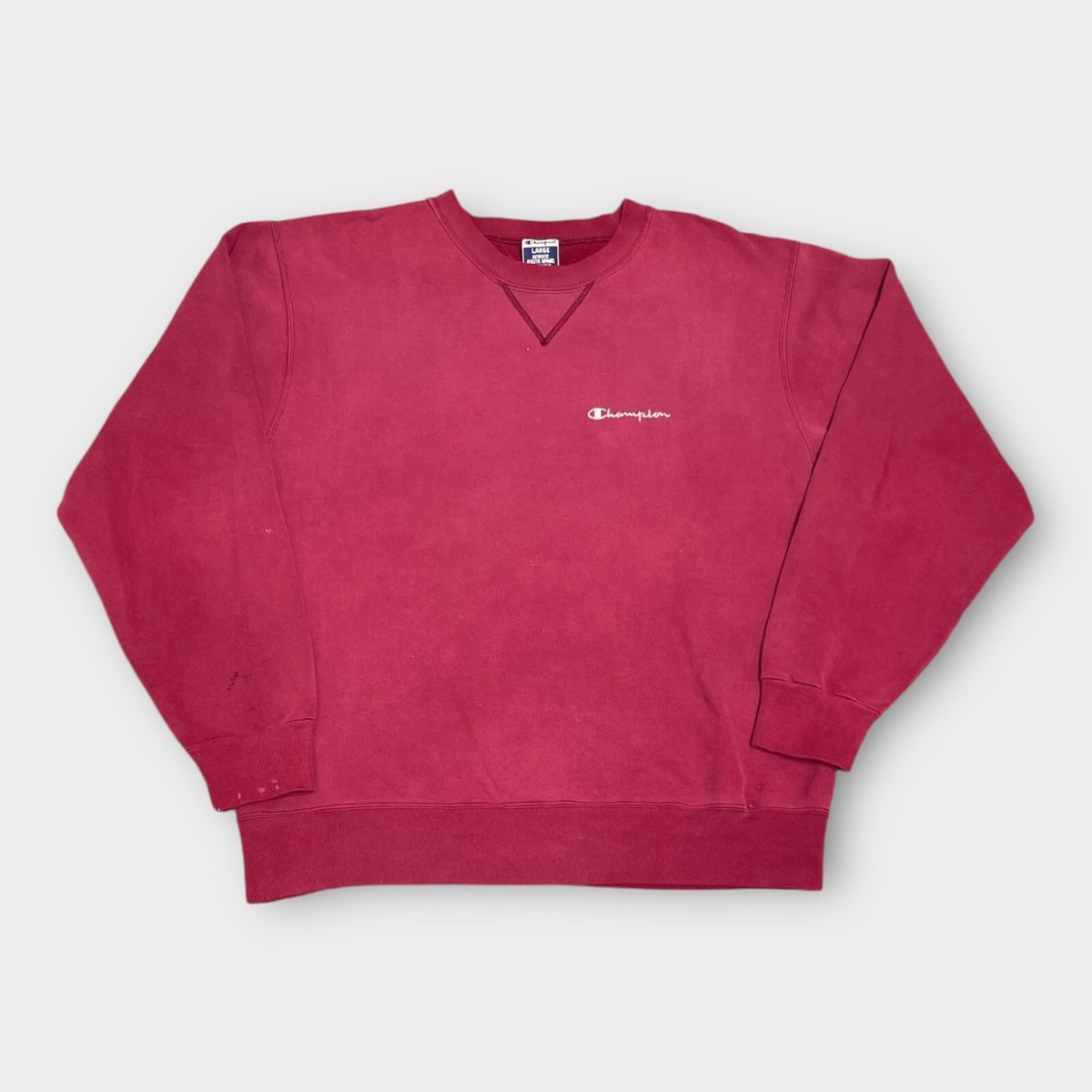 Vintage 90s Champion Reverse Weave Perfect Fade Maroon /Red 