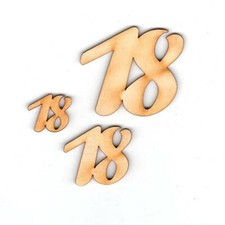Geburtstag Zahl 18 aus Holz verschiedene Größen Geschenk Hochzeit Jubiläum Deko
