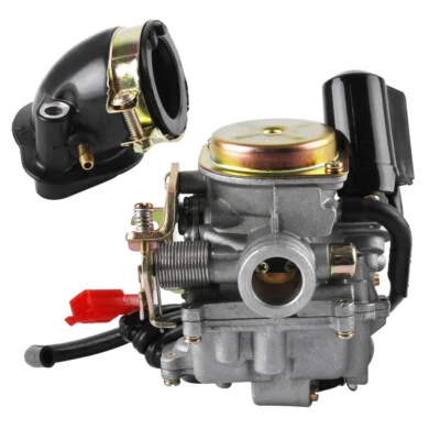 Vergaser 18mm mit E-Choke + Ansaugstutzen Rex RS 400/RS 450/RS 460/GY6 50cc/GY6 - Bild 1 von 4