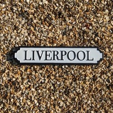 Liverpool Sign Wall Mounted White Street Sign Road Sign Liverpool FC