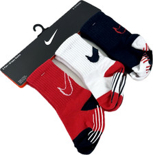 Nike Baby 3 Pk Multicolor High Crew Cotton Cushion Gripper Sock Set Sz 6-12 MO