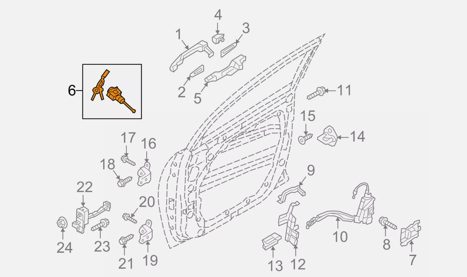 OEM Hyundai 81970D3A00 Genuine Left Front Door Lock Cylinder & Key Set For Tucson 2016-2021