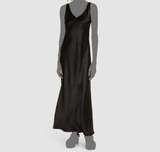  426 Vince Women's Black Satin Sleeveless V-Neck Slip Dress Size XXS
