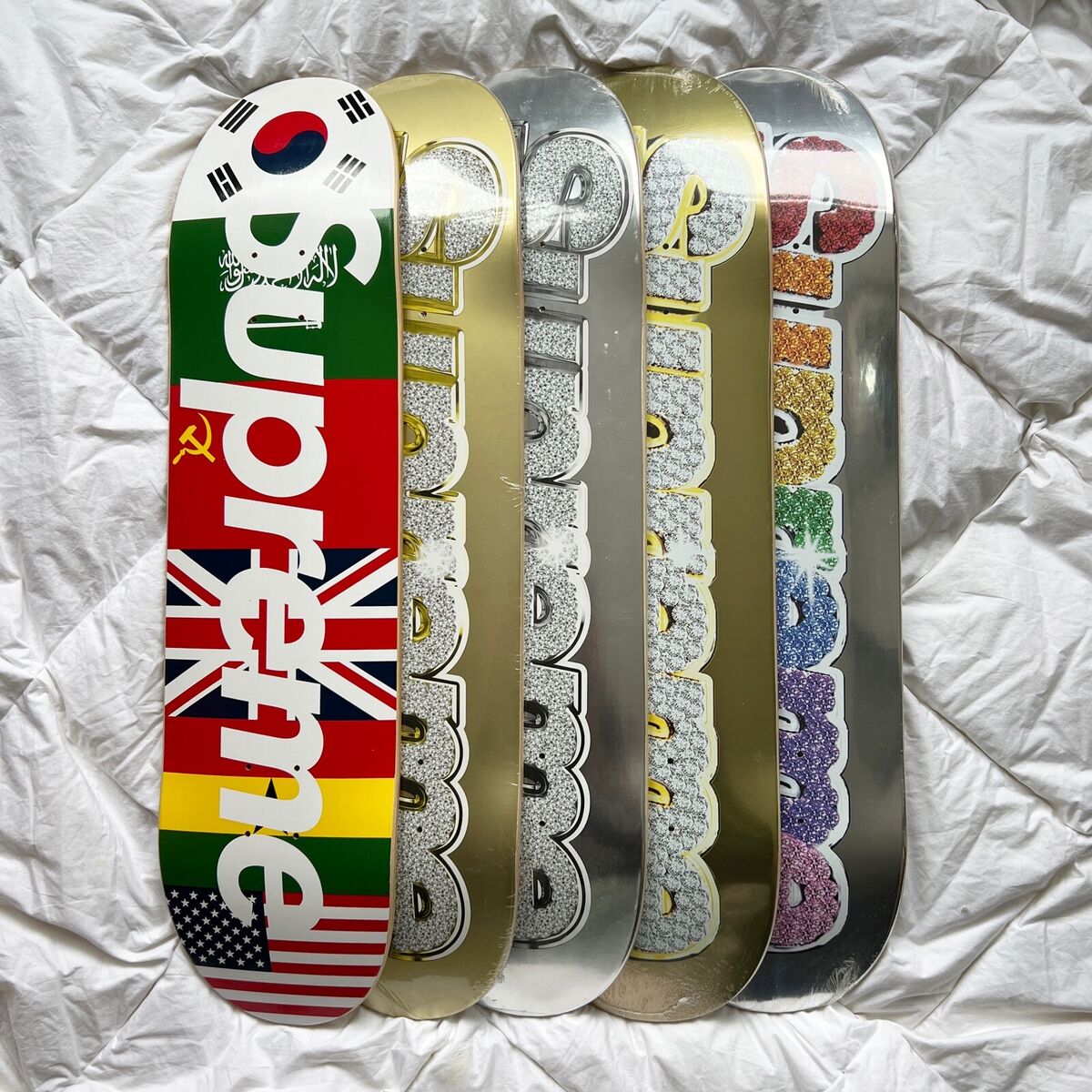 Supreme 2012 and 2022 Bling Box Logo, and 2013 Flag Supreme 2012 and 2022 Bling Box Logo, and 2013 Flag