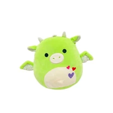 Squishmellow Desmund the Green Dragon Plush With embroidered Hearts