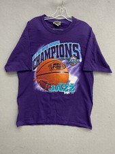 Vintage Utah Jazz Western Conference Champs NBA Tee 1998 Back To Back Size Large