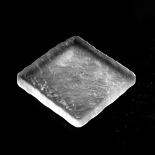 （Heavy）Frosted Handicraft Ice Glass Tea Tray Plate For Single Teapot Nonslip