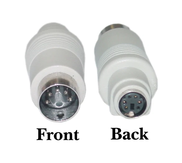 PTC 2pcs Keyboard Adapter PS2 6pin Female to AT 5pin DIN Male Adaptor Cable/Cord - Image 2 of 2