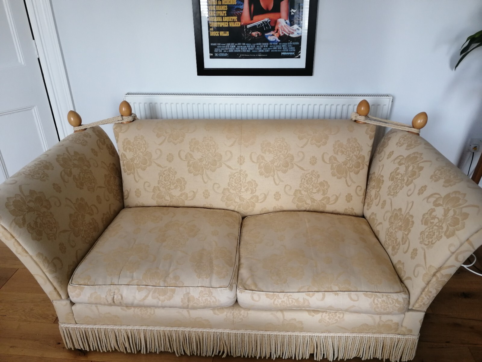 Laura Ashley Langham Knole 2 Seater Sofa Gold Yellow Damask Unique