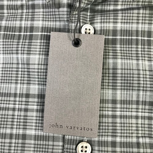 New John Varvatos Shirt Mens Large Button Up Gray Preppy Casual Adult - Picture 4 of 11