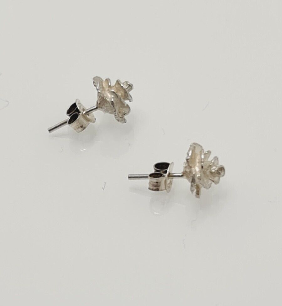 Gorgeous Solid Rose Stud Earrings 925 Solid Silve… - image 13