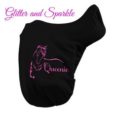 Personalised  Glitter Fleece Saddle Cover, Personalized