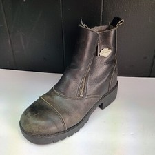 Harley Davidson Amherst Short Boot Black Leather Women's Size 8