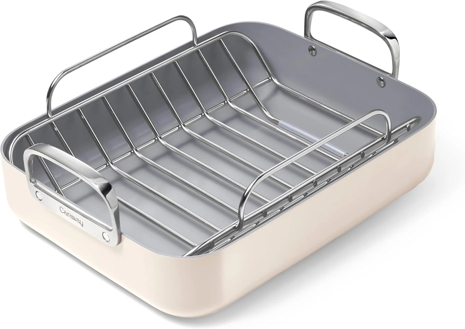 Non-Stick Roasting Pan with Rack - 16x13" Oven Safe, Cream Color
Opens in a new window or tab