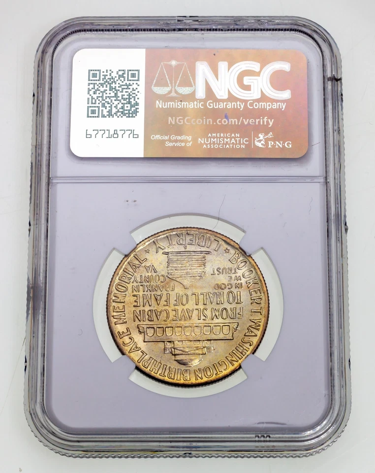 1951-S 50C Booker T. Washington Commemorative Half Dollar NGC MS-67 - Image 2 of 4