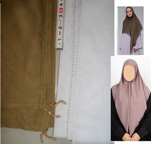 Lot 2 Pcs White & Brown-Green Cotton Chiffon Large Square Scarves Hijab 46x46