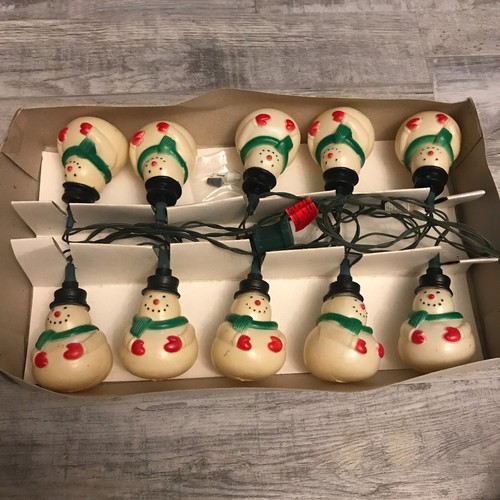 Vintage Snow Man 10 Lights Set Blowmold Indoor Vtg Toys R Us Glitter N Glow 1991 - Picture 3 of 11