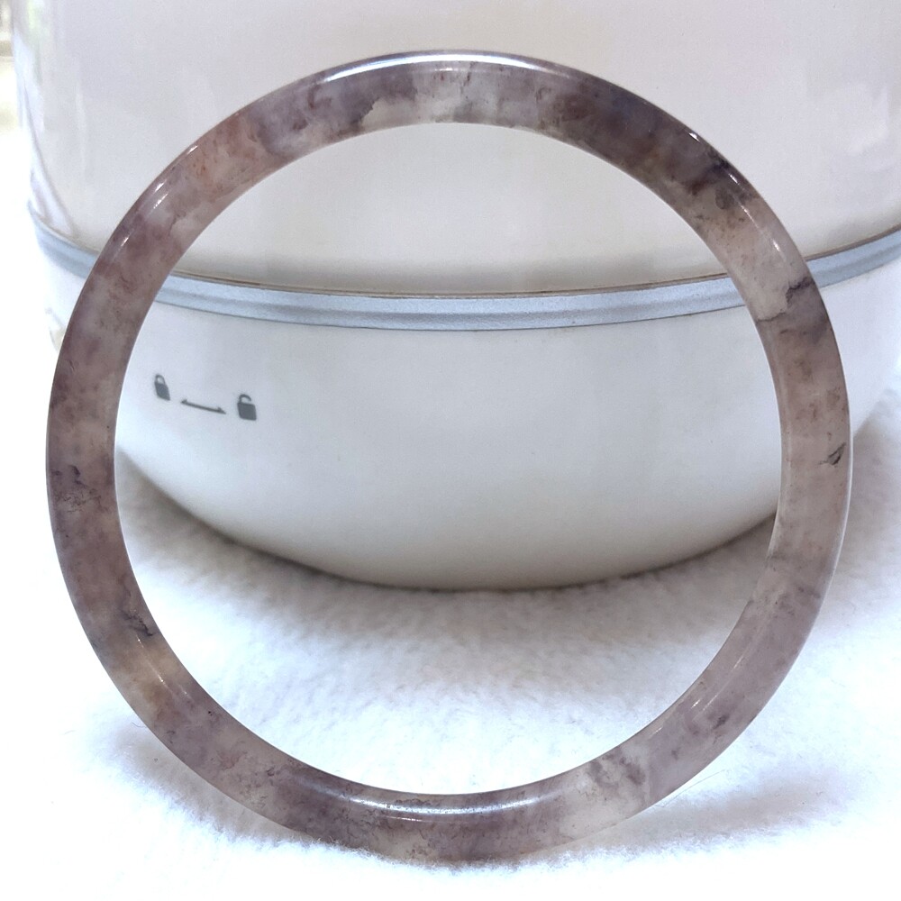 61-62mm Natural Multicolor Golden Silk Jade Bangle Bracelet