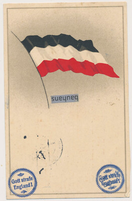 AK Fahne ,Gott strafe England !  Resv. Inf. Regt. No.81 (6553a)