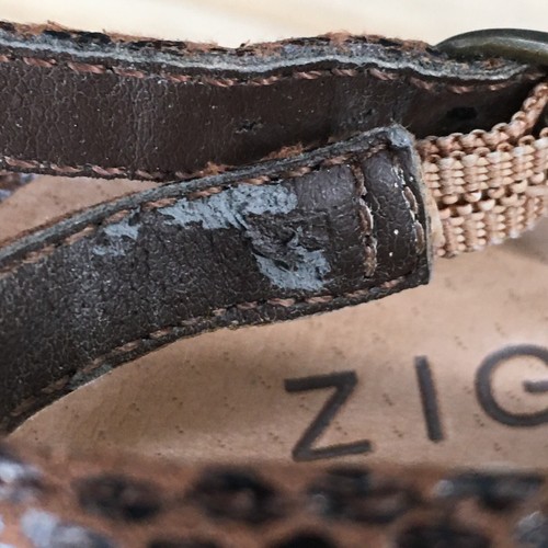 Sandalias Zigi Niña Mujer 8.5 Rylee Estampado Serpiente Cordón Cuña Marrón Sintético - Imagen 11 de 11