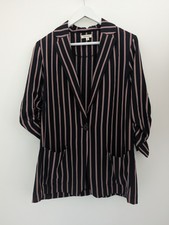 Max Studio Black And Red/white Striped Formal Blazer Size Uk S