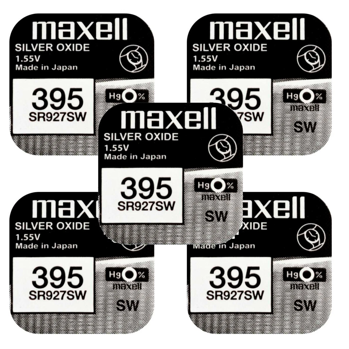 MAXELL SR927SW, 395  Silver Oxide Battery 1.55V made in Japan Expiry 06-2029